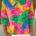 womens-rainbow-flowers-pattern-casual-peter-pan-collar-3-4-sleeve-sweater