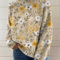pull-col-roulé en maille imprimée à motif floral vintage pour femme - vbp2 