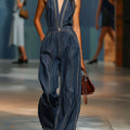Women's V-neck Sleeveless Casual Loose Denim Jumpsuit With Wide Legs