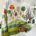 womens-lovely-floral-pattern-art-print-knit-turtleneck-pullover-sweater-6lsq