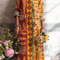 Women's Colorful Ethnic Floral Stripe Painting Art Print Dress