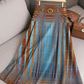 Women's Vintage Gradient Plaid Art Print Cotton Skirt