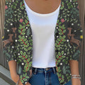 Vintage Christmas  Art Print Buttoned V-neck Cardigan Sweater