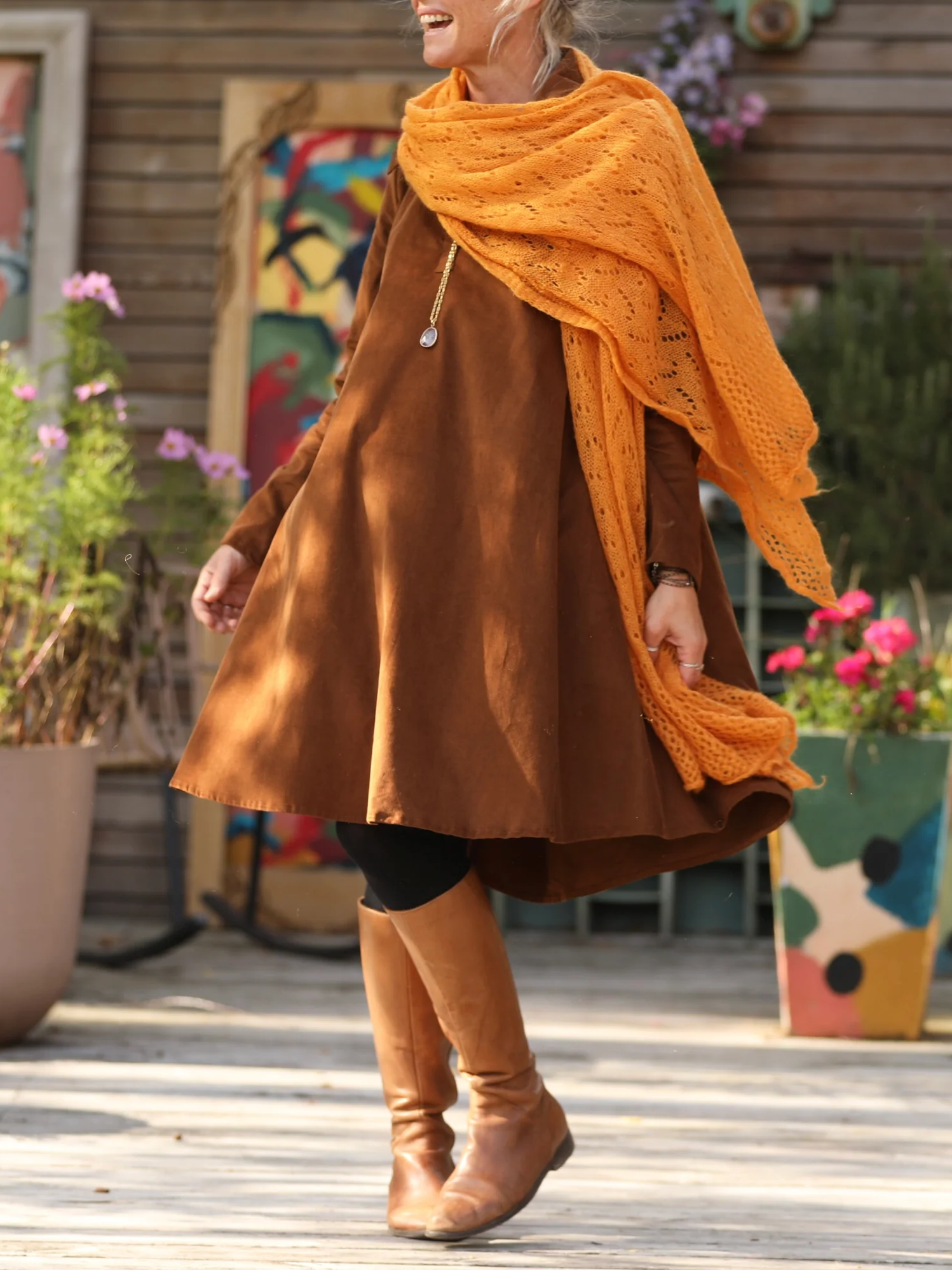 Women's Elegant Solid Color Lapel A-Line Dress