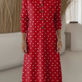 Women's Vintage Dot Pattern Art Print Casual Knitted Dress