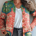 cardigan/pull boutonné à imprimé floral vintage pour femme - njuh 