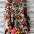 womens-vintage-ethnic-floral-geometric-painting-art-print-casual-pullover-sweater
