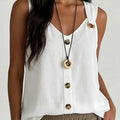 Women's Button-front Spaghetti Strap Vest Top