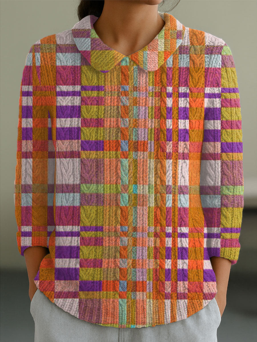 womens-vintage-abstract-geometric-art-print-casual-peter-pan-collar-3-4-sleeve-sweater