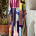 Women's Abstract Geometric Pattern Art Print Dress
