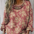 Women's Vintage Floral Art Print Casual Long Sleeve Comfortable Cotton Shirt