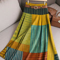 Women's Beautiful Multicolor Plaid Graphic Art Print Cotton Skirt
