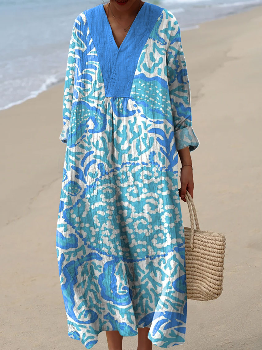 Women's Coral and Crab Art Print Dress