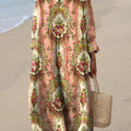 Women's Vintage Lovely Floral Art Print Cotton Dress
