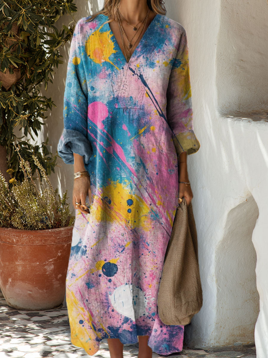 Women's Color Splash Ink Art Print Dress