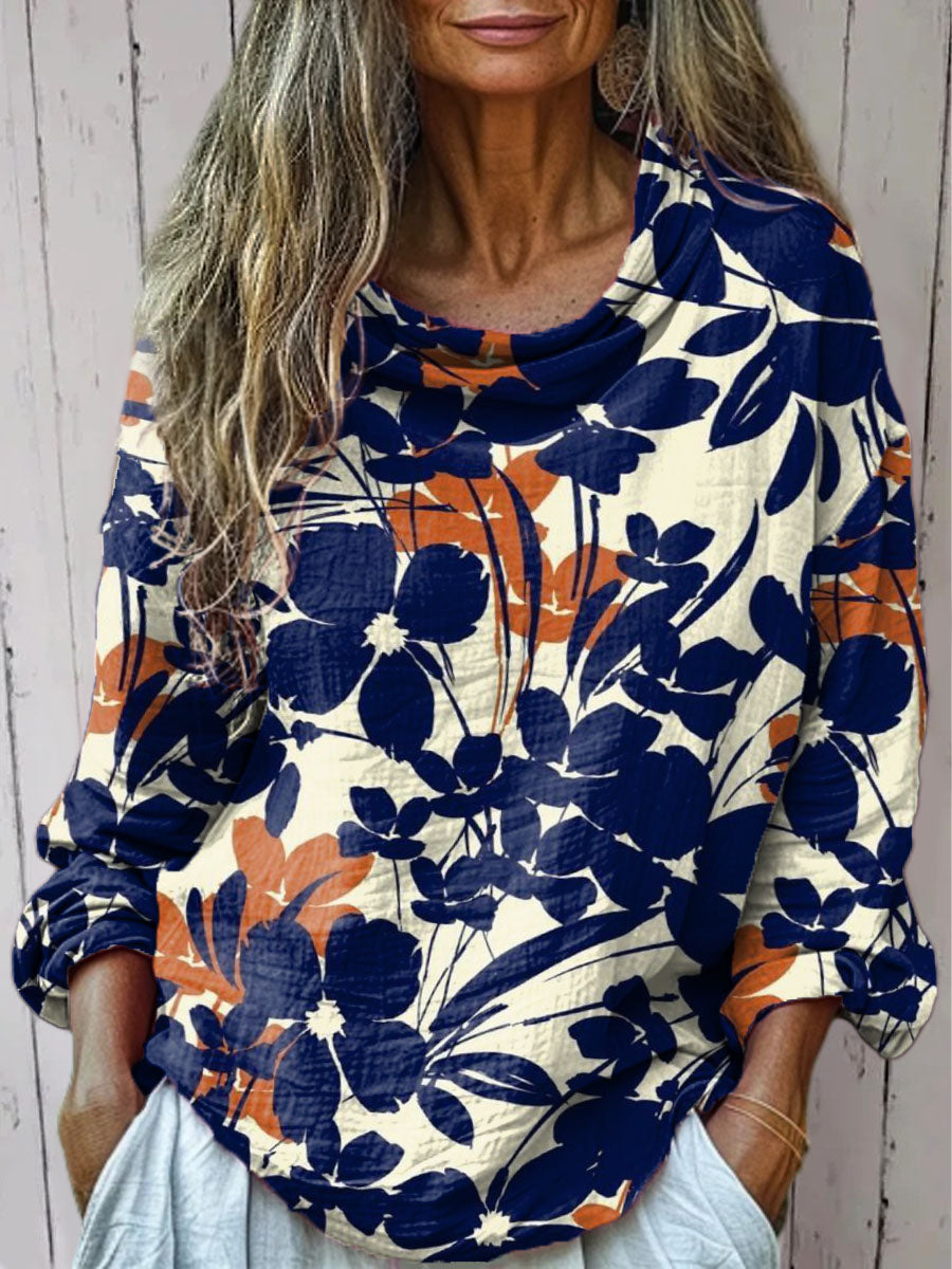 Women's Advanced Flowers And Plants Print Casual Long Sleeve Comfortable Cotton Shirt