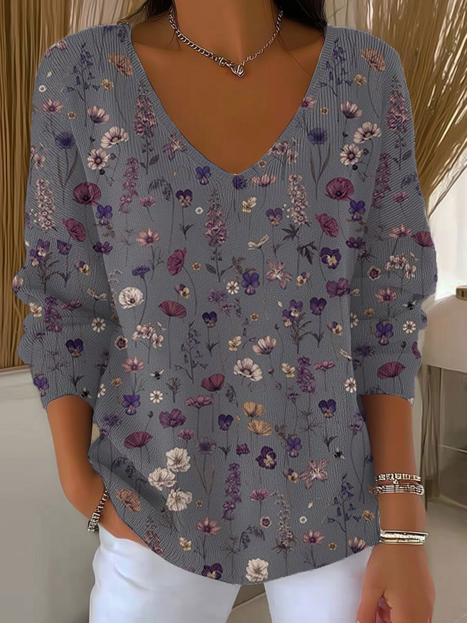 womens-vintage-flower-art-print-casual-pullover-sweater-i1vq