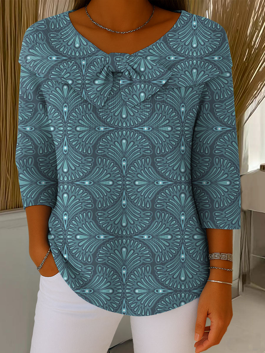 Vintage Flower Art Print Buttoned Cardigan Sweater