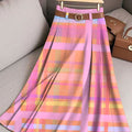 Women's Vintage Plaid Art Print Casual Cotton Skirt