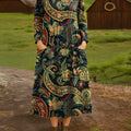 Vintage-Hemdkleid aus Baumwolle mit floralem Muster und Revers für Damen 