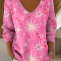 Women's Geometric Pattern Casual Print Pullover Sweater