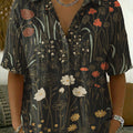 Women's Floral Print Casual Cotton-linen Shirt