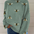funny-bee-art-print-knit-turtleneck-pullover-sweater-yph7