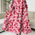 Valentine's Day Heart-shaped Decorative Patterns Women's Casual Peter Pan Collar Long Sleeve Dress