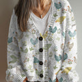 vintage-chicken-flower-art-print-buttoned-v-neck-cardigan-sweater-jkup