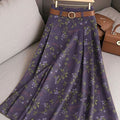 Women's Vintage Flower Art Print Cotton Skirt