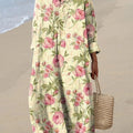 Women's Retro Artistic Flowers Print Dress