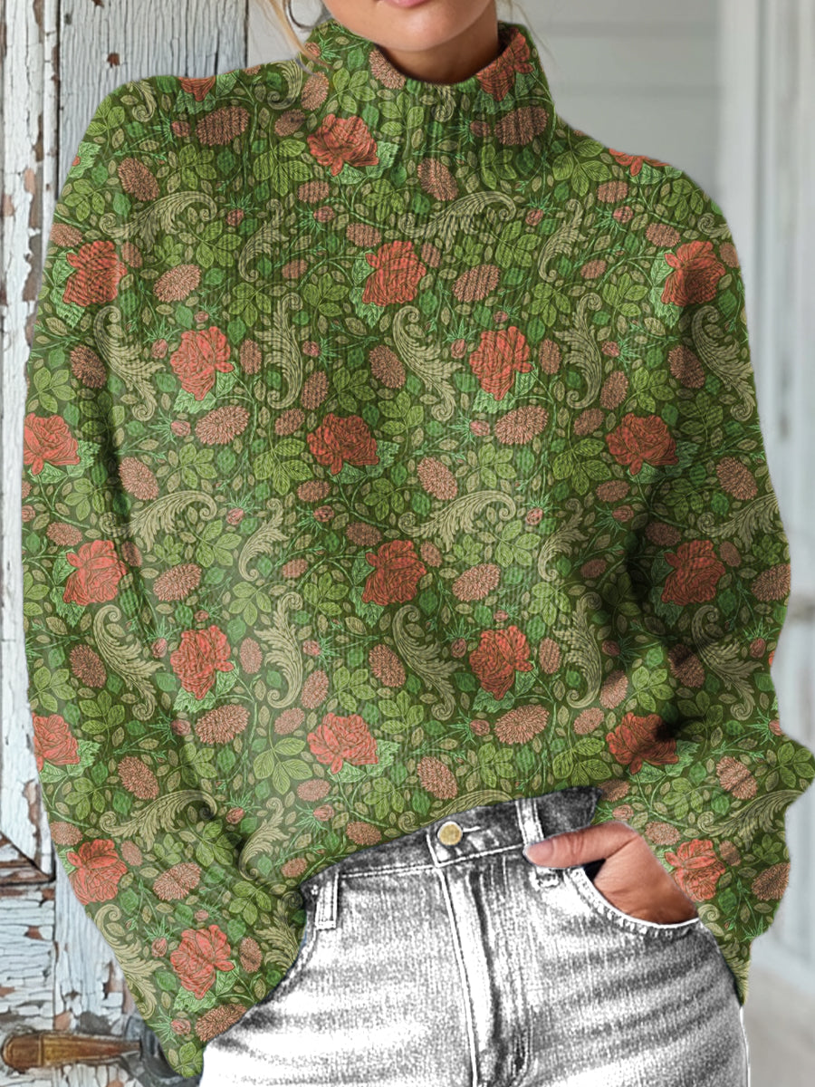 beautiful-ethnic-floral-art-print-knit-turtleneck-pullover-sweater