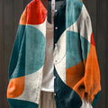 Women's Geometric Pattern Art Print Casual Cotton And Linen Shirt