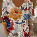 Damen-Vintage-Pullover mit Blumenmuster, 7-teilig