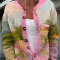 womens-art-oil-painting-flowers-print-buttoned-cardigan-sweater