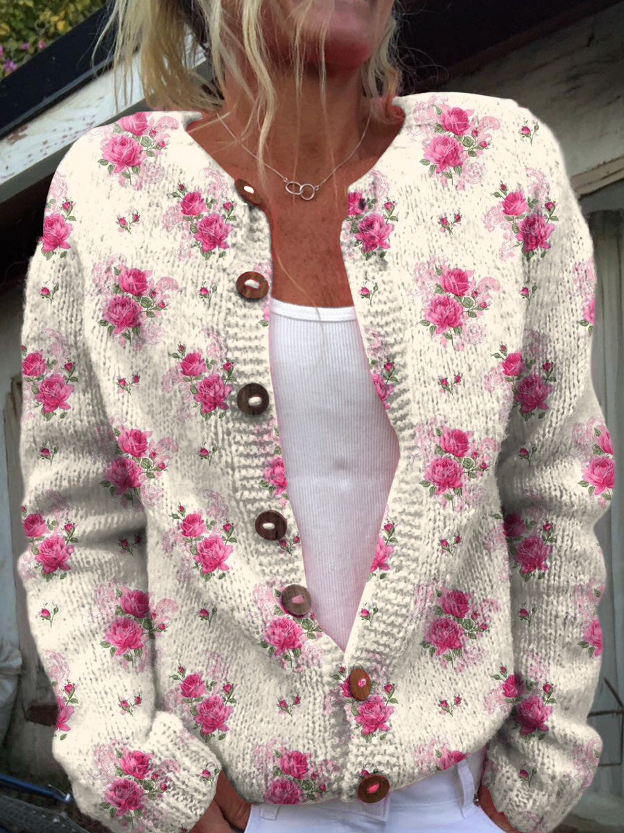 watercolor-french-rose-repeat-pattern-print-buttoned-cardigan-sweater
