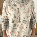 Women's Christmas Tree Art Print Knit Turtleneck Pullover Sweater