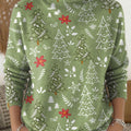 Women's Christmas Tree Art Print Casual Knit Turtleneck Pullover Sweater