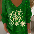 Women's Beautiful Winter Snowflake Pattern Art Print Casual Pullover Sweater
