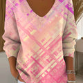 womens-pink-gradient-pattern-art-print-casual-pullover-sweater-ze5h