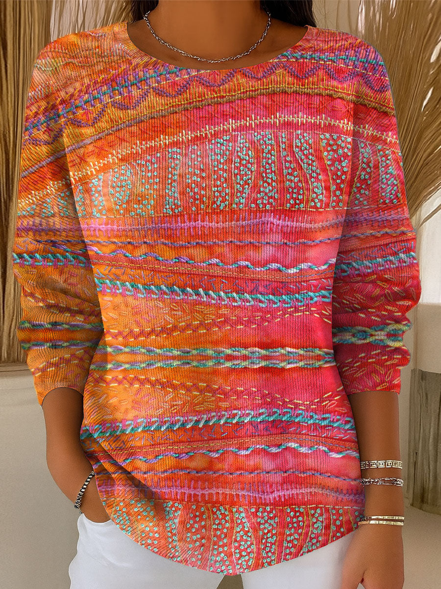 womens-vintage-abstract-geometry-art-print-casual-pullover-sweater-pk6j