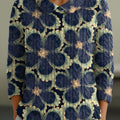 womens-vintage-floral-art-print-casual-peter-pan-collar-3-4-sleeve-sweater-f2xc