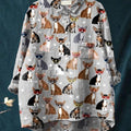 Women's Dog Art Print Casual Cotton And Linen Shirt