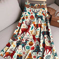Women's Christmas Print High Waist Casual A-Line Skirt