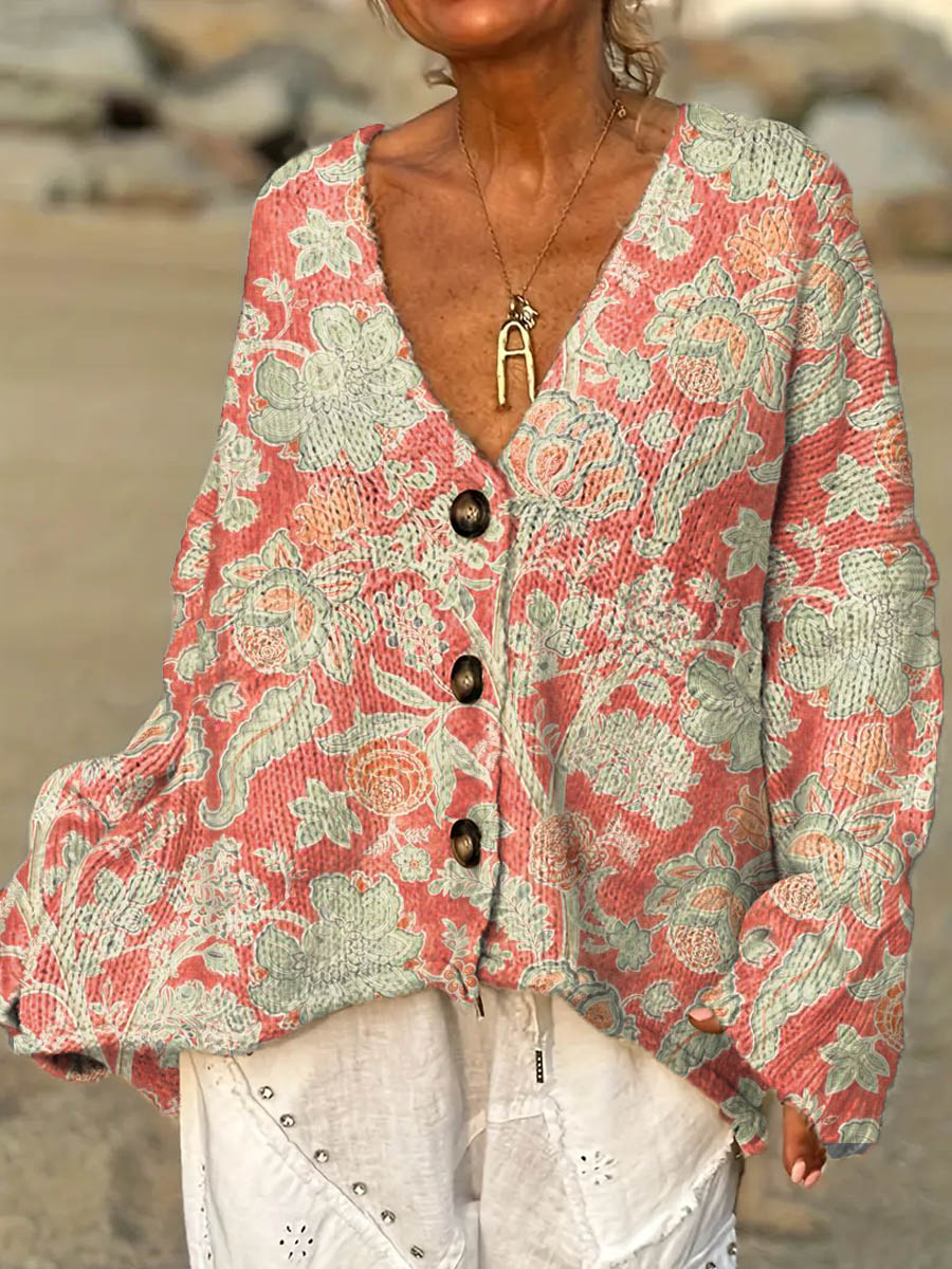 womens-vintage-floral-pattern-art-print-casual-pullover-sweater-ew53