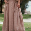 Women's 100% Linen Pocket Skirt
