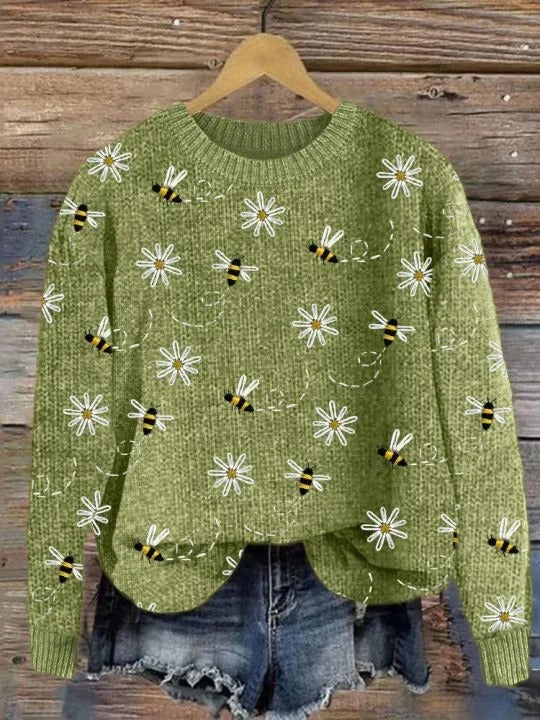 vintage-bee-art-print-knit-pullover-sweater-if7t