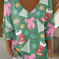 Women's Beautiful Christmas Gift Pattern Art Print Casual Pullover Sweater