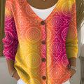 circular-gradient-print-buttoned-v-neck-cardigan-sweater