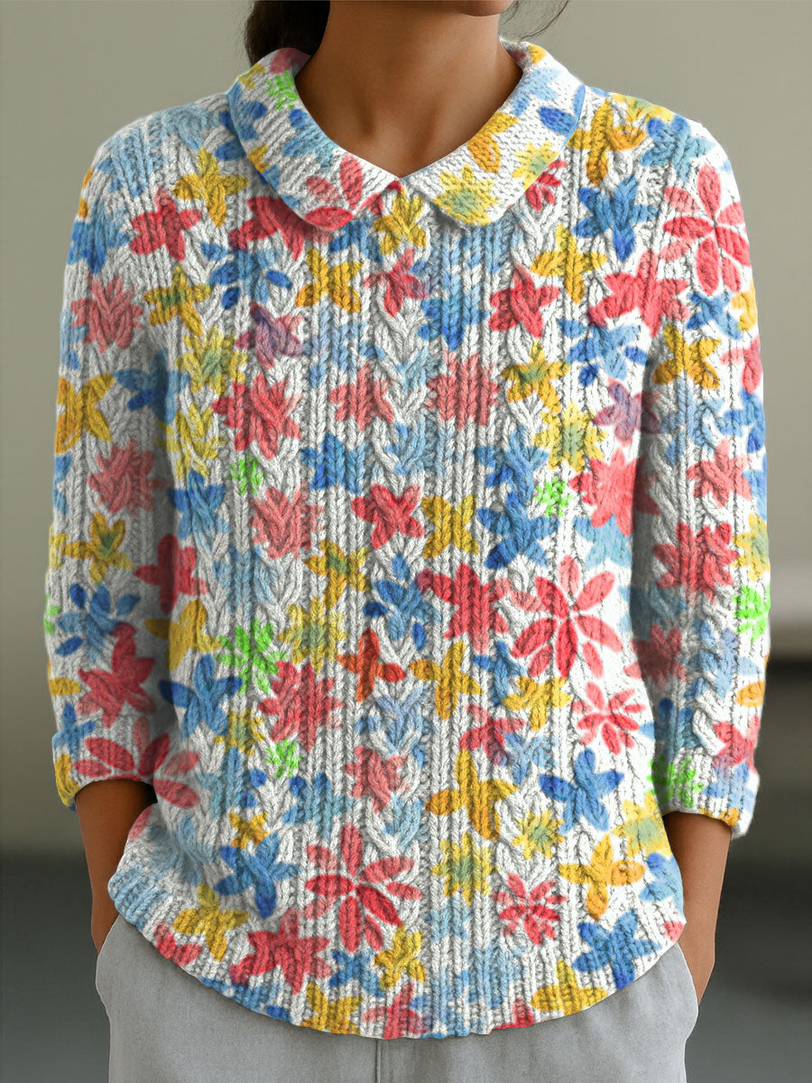 womens-flowers-casual-peter-pan-collar-3-4-sleeve-sweater-4fyz